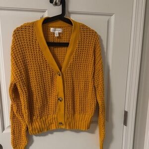 POPSUGAR Mustard Knit Cardigan